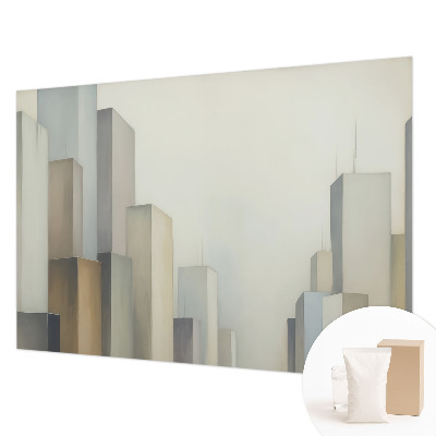 Fotomural decorativo para cabecero de cama con un motivo de rascacielos de la ciudad