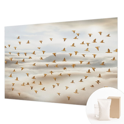 Mural decorativo con diseño de pájaros en vuelo