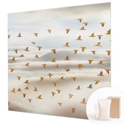 Mural decorativo con diseño de pájaros en vuelo