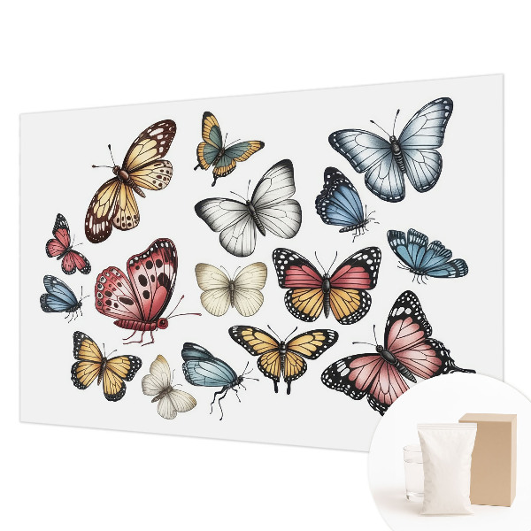 Mural de pared con estampado hermoso con el motivo Mariposas del paraíso