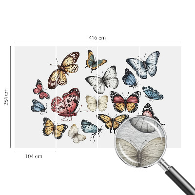 Mural de pared con estampado hermoso con el motivo Mariposas del paraíso
