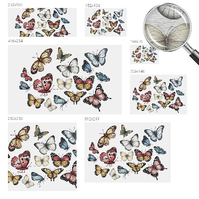 Mural de pared con estampado hermoso con el motivo Mariposas del paraíso