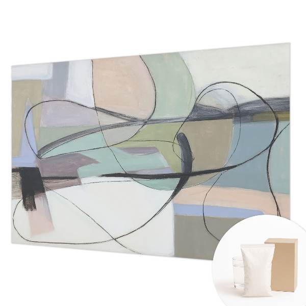Papel mural texturado decorativo con un motivo de líneas en tonos pastel