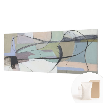 Papel mural texturado decorativo con un motivo de líneas en tonos pastel