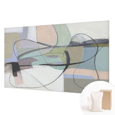 Papel mural texturado decorativo con un motivo de líneas en tonos pastel