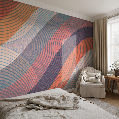 Papel mural con patrón decorativo con olas coloridas