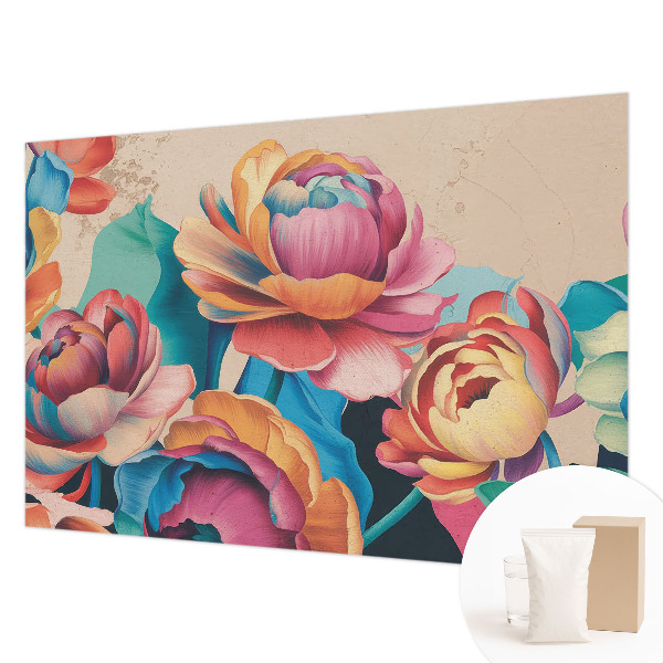 Mural de pared con estampado hermoso con motivo de armonía floral