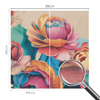 Mural de pared con estampado hermoso con motivo de armonía floral