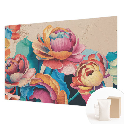 Mural de pared con estampado hermoso con motivo de armonía floral