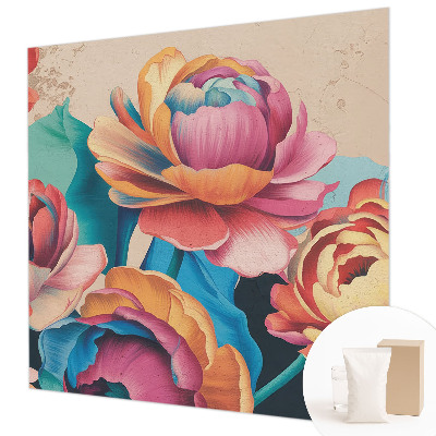 Mural de pared con estampado hermoso con motivo de armonía floral