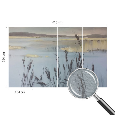 Fotomural decorativo para cabecero de cama con el motivo de un lago tranquilo
