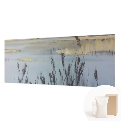 Fotomural decorativo para cabecero de cama con el motivo de un lago tranquilo