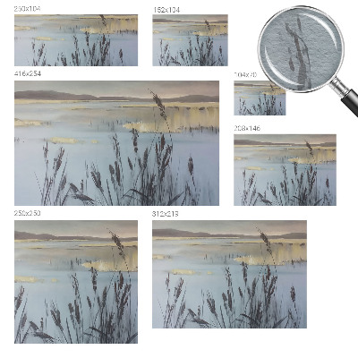Fotomural decorativo para cabecero de cama con el motivo de un lago tranquilo
