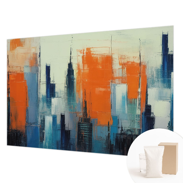 Papel mural texturado decorativo con diseño de ciudad abstracta