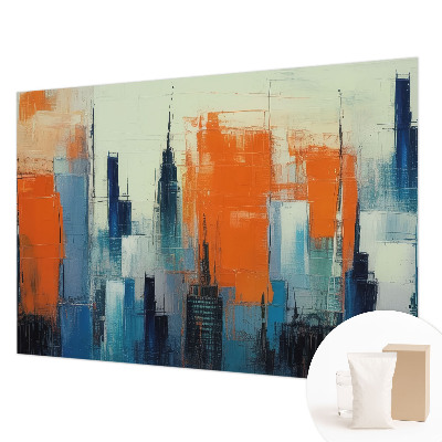 Papel mural texturado decorativo con diseño de ciudad abstracta