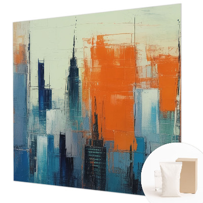Papel mural texturado decorativo con diseño de ciudad abstracta