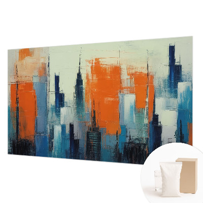 Papel mural texturado decorativo con diseño de ciudad abstracta