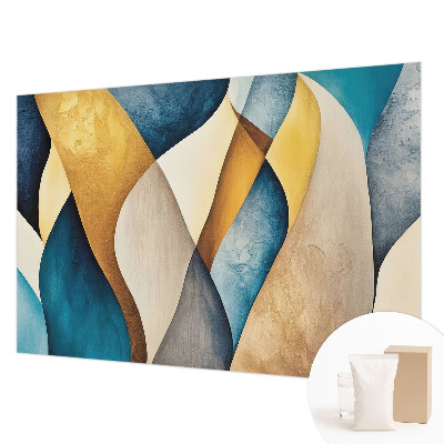 Fotomural decorativo para cabecero de cama con un motivo de abstracción ondulada