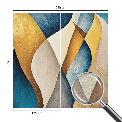 Fotomural decorativo para cabecero de cama con un motivo de abstracción ondulada