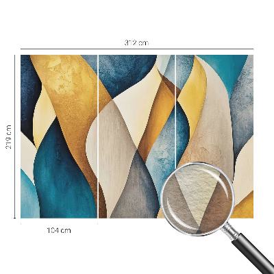 Fotomural decorativo para cabecero de cama con un motivo de abstracción ondulada
