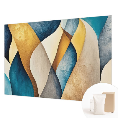 Fotomural decorativo para cabecero de cama con un motivo de abstracción ondulada