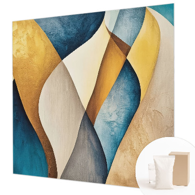 Fotomural decorativo para cabecero de cama con un motivo de abstracción ondulada