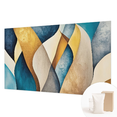 Fotomural decorativo para cabecero de cama con un motivo de abstracción ondulada
