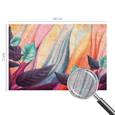 Papel mural con patrón decorativo con hojas abstractas como motivo