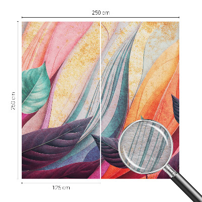 Papel mural con patrón decorativo con hojas abstractas como motivo
