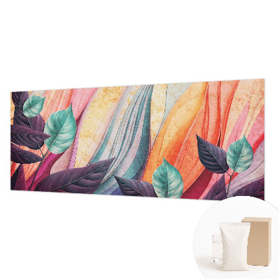 Papel mural con patrón decorativo con hojas abstractas como motivo