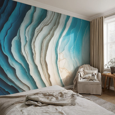 Papel mural texturado decorativo con diseño 'Ondas de armonía' para interiores