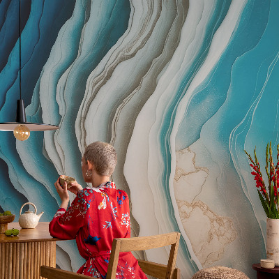 Papel mural texturado decorativo con diseño 'Ondas de armonía' para interiores