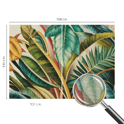 Mural decorativo con diseño de hojas exóticas