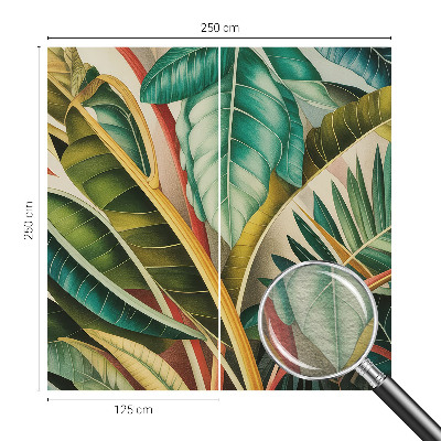Mural decorativo con diseño de hojas exóticas