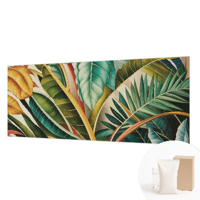 Mural decorativo con diseño de hojas exóticas