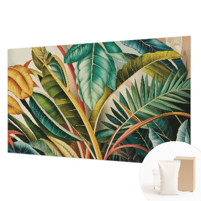 Mural decorativo con diseño de hojas exóticas
