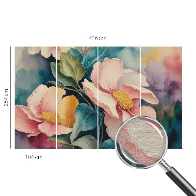Papel mural con patrón decorativo con motivo floral de estilo elegante