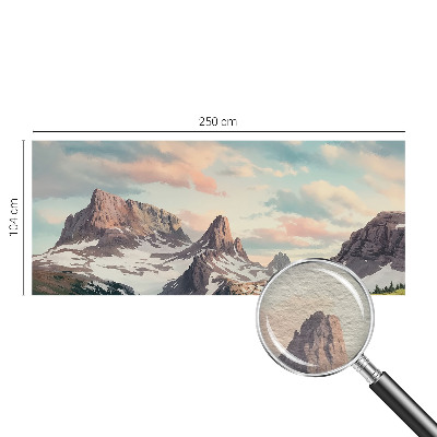 Fotomural decorativo para cabecero de cama con un panorama de montaña