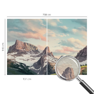 Fotomural decorativo para cabecero de cama con un panorama de montaña