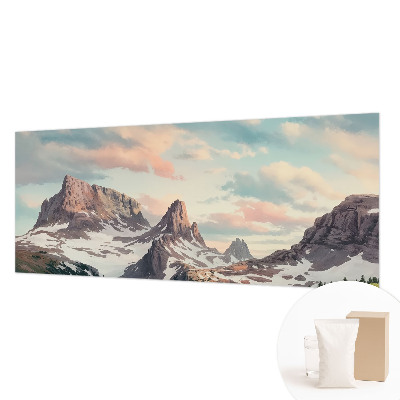 Fotomural decorativo para cabecero de cama con un panorama de montaña