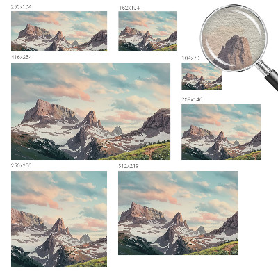 Fotomural decorativo para cabecero de cama con un panorama de montaña