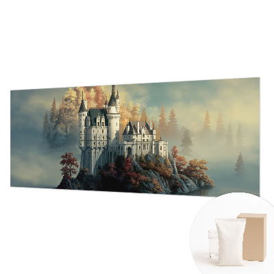 Papel mural texturado decorativo con diseño de castillo de cuento de hadas