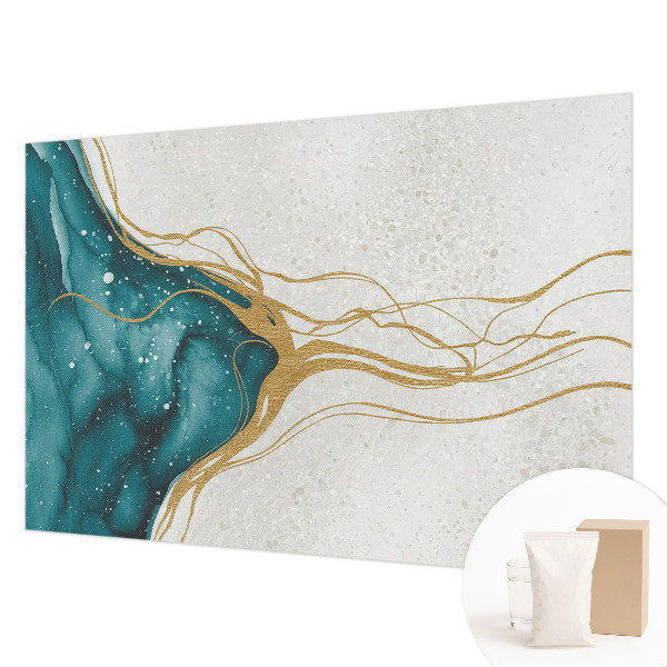 Papel mural texturado decorativo con diseño de líneas en color turquesa