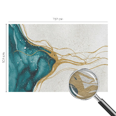 Papel mural texturado decorativo con diseño de líneas en color turquesa