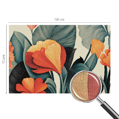 Mural de pared con estampado hermoso con flores coloridas