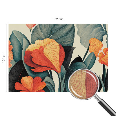 Mural de pared con estampado hermoso con flores coloridas