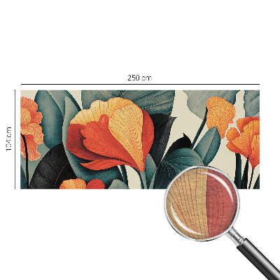 Mural de pared con estampado hermoso con flores coloridas