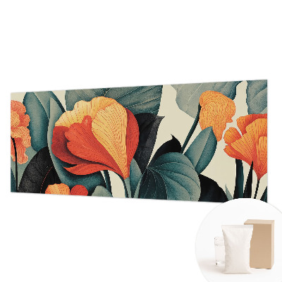 Mural de pared con estampado hermoso con flores coloridas
