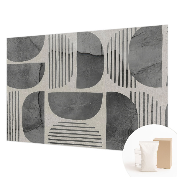 Mural decorativo con formas geométricas