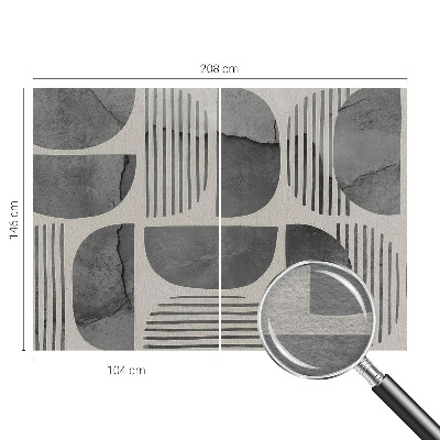 Mural decorativo con formas geométricas